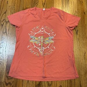 Coral Dragonfly Graphic‎ Tee womens size XXL Stay Wild Moon Child